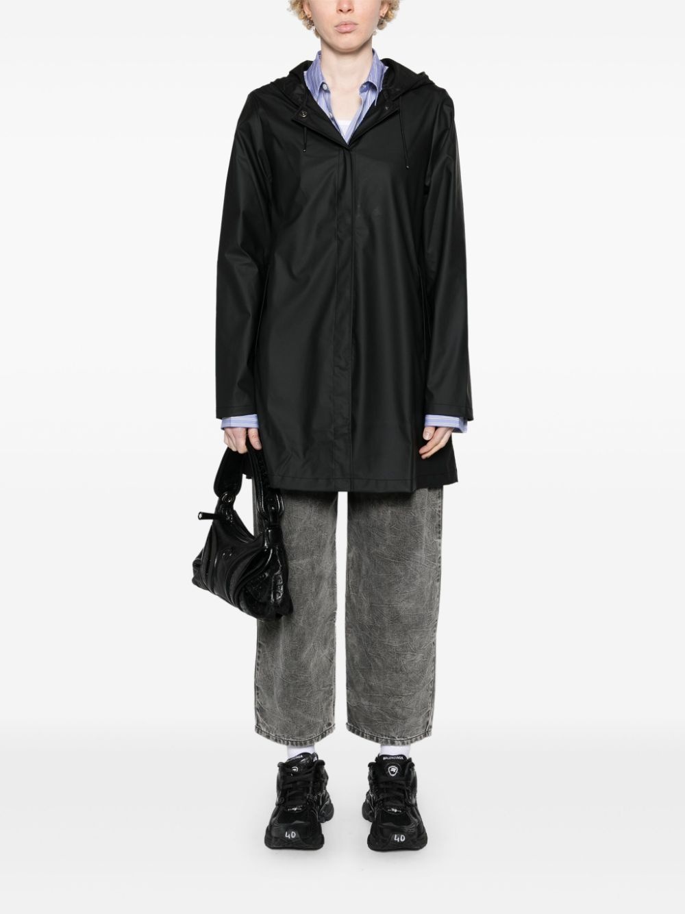 button-up hooded parka - 2