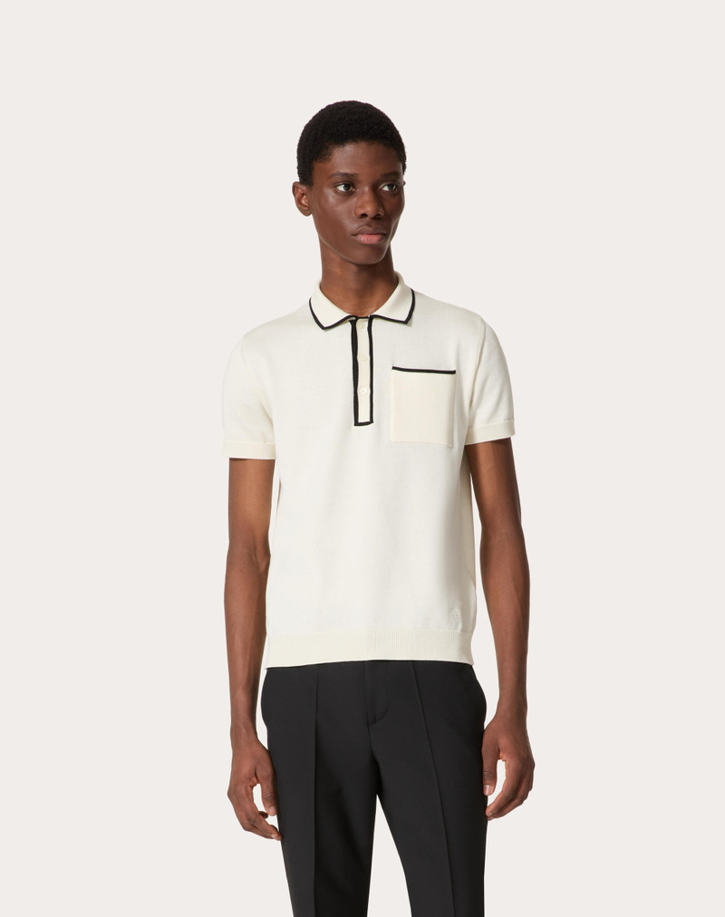 COTTON POLO SHIRT WITH SIGNATURE VLOGO EMBROIDERY 3