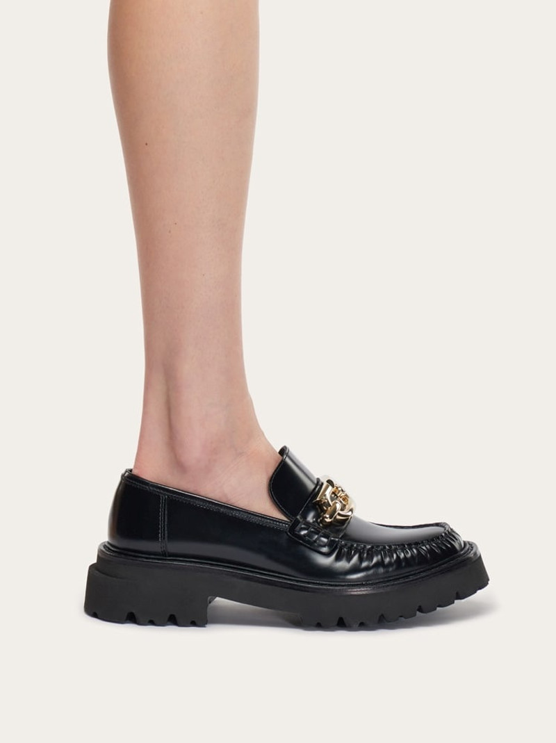 FERRAGAMO MOCCASIN WITH BEJEWELED GANCINI ORNAMENT outlook
