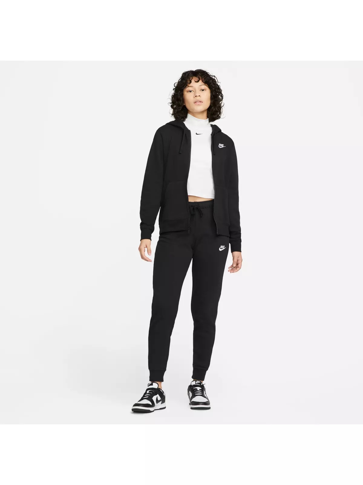 Women's Sportswear Club Fleece Full-Zip Hoodie-Black - 6