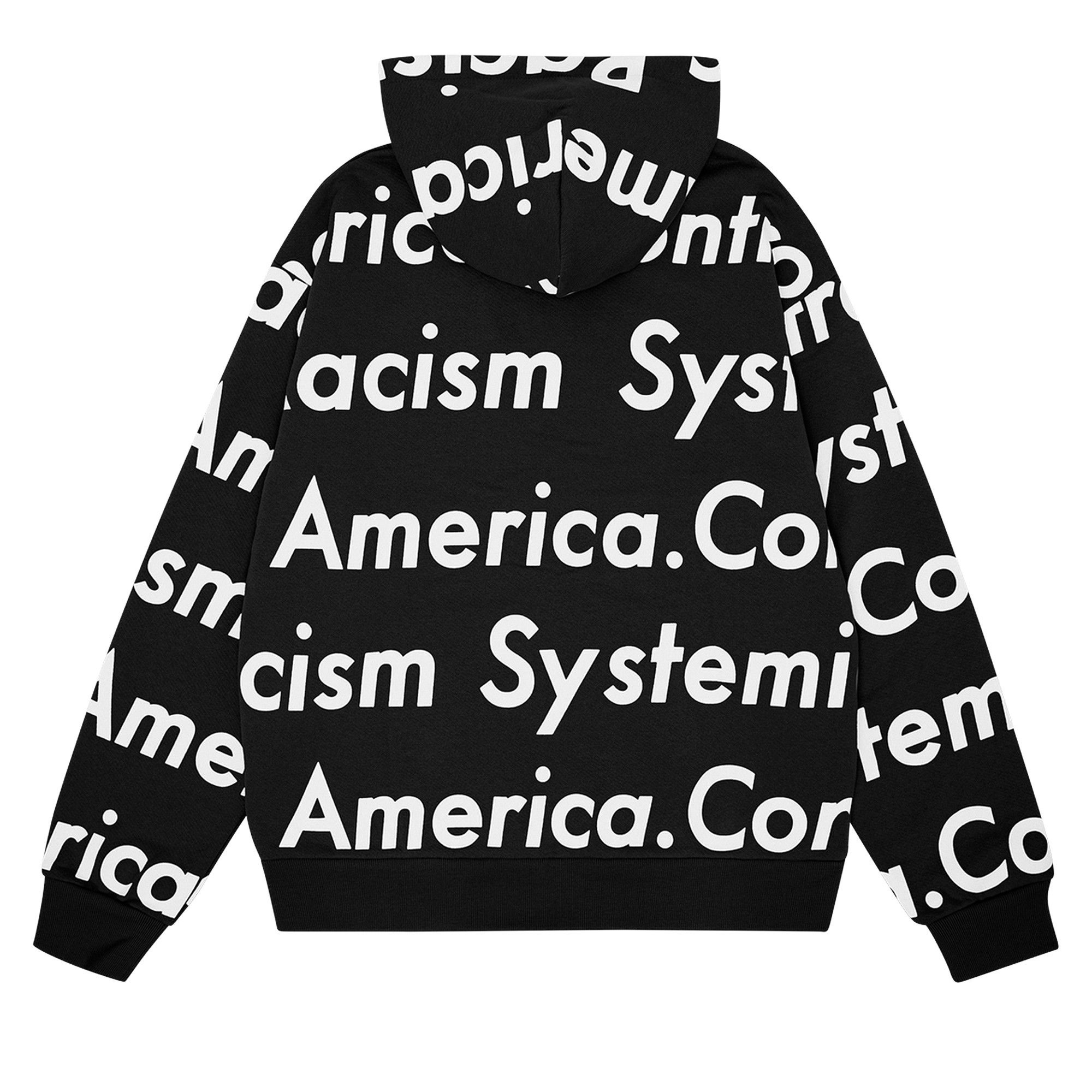 Denim Tears x Arthur Jafa Systemic Racism Controls America Zip Up Hoodie 'Black' - 2