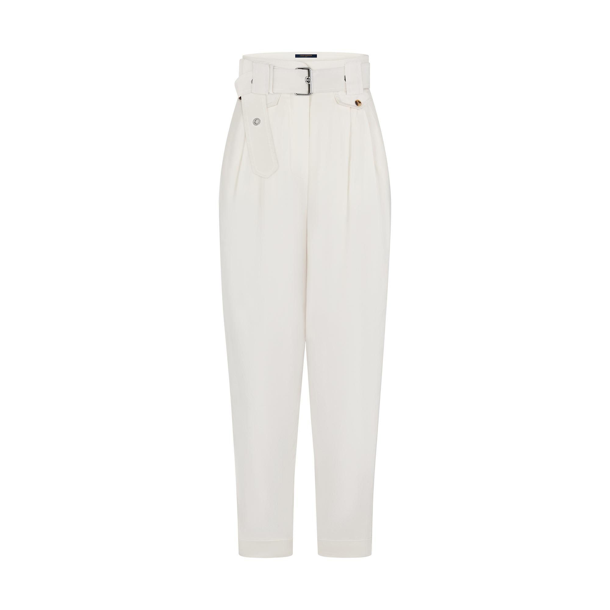 Peach-Effect Cotton Carrot Pants - 1