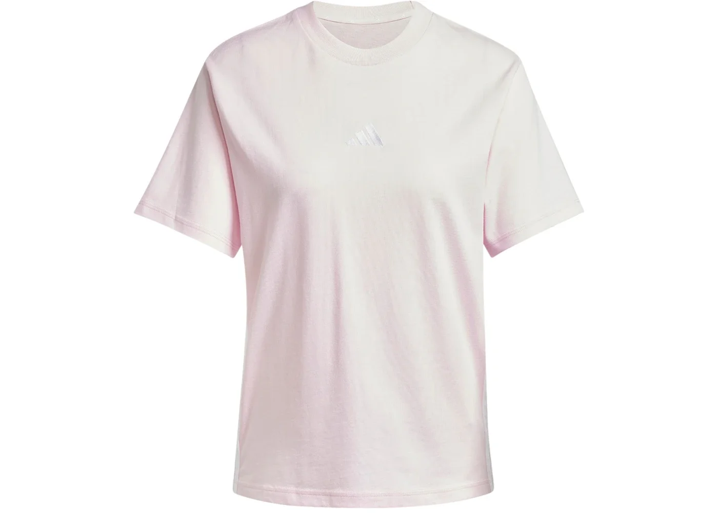 adidas Women's Essentials 3-Stripes Cotton T-Shirt Clear Pink/White - 1