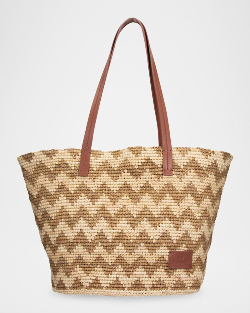 Chevron Raffia Tote Bag 1