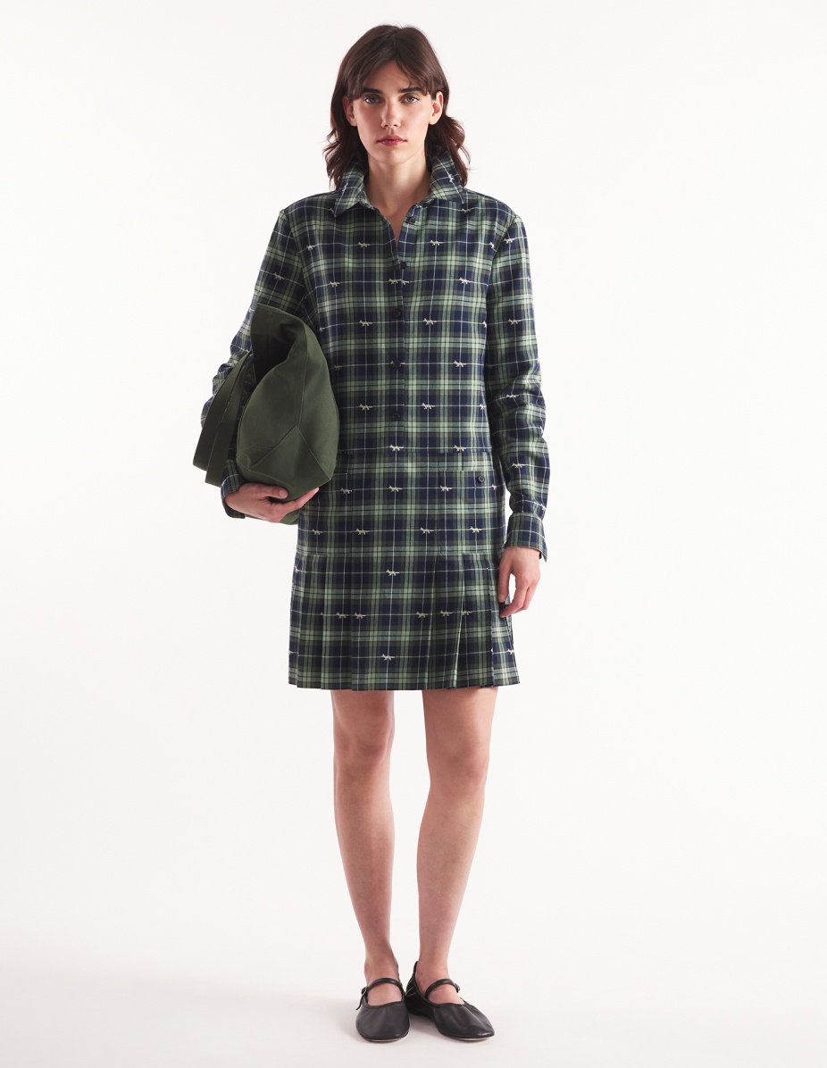 PLEATED MINI SHIRT DRESS - 2
