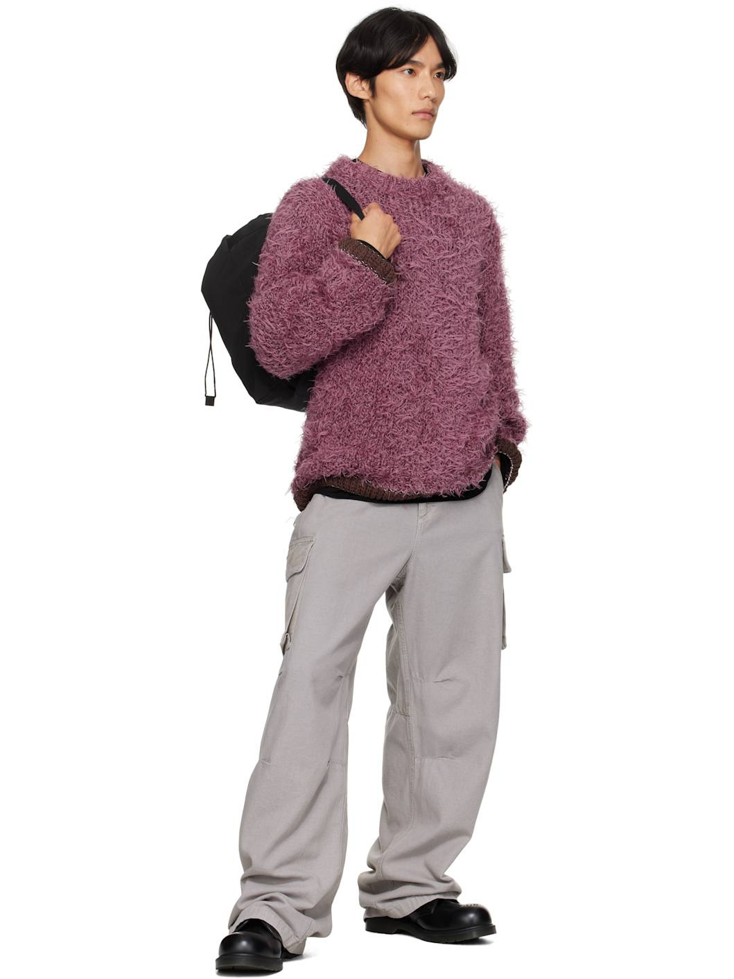 Purple Furry Knit Sweater - 4