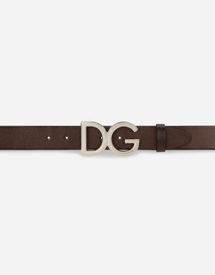 Leather belt with DG logo - 3