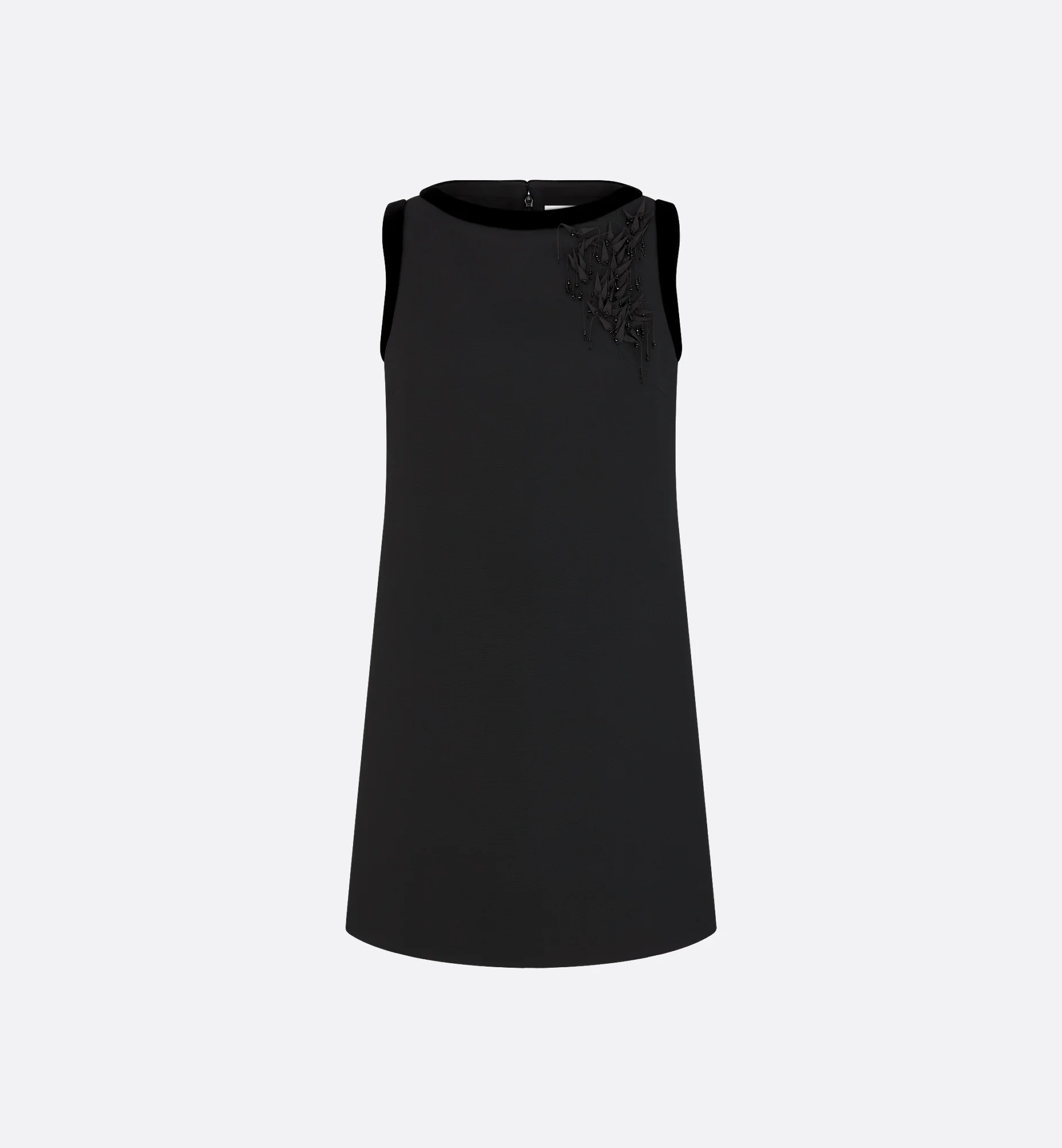 Short Straight Embroidered Dress - 1