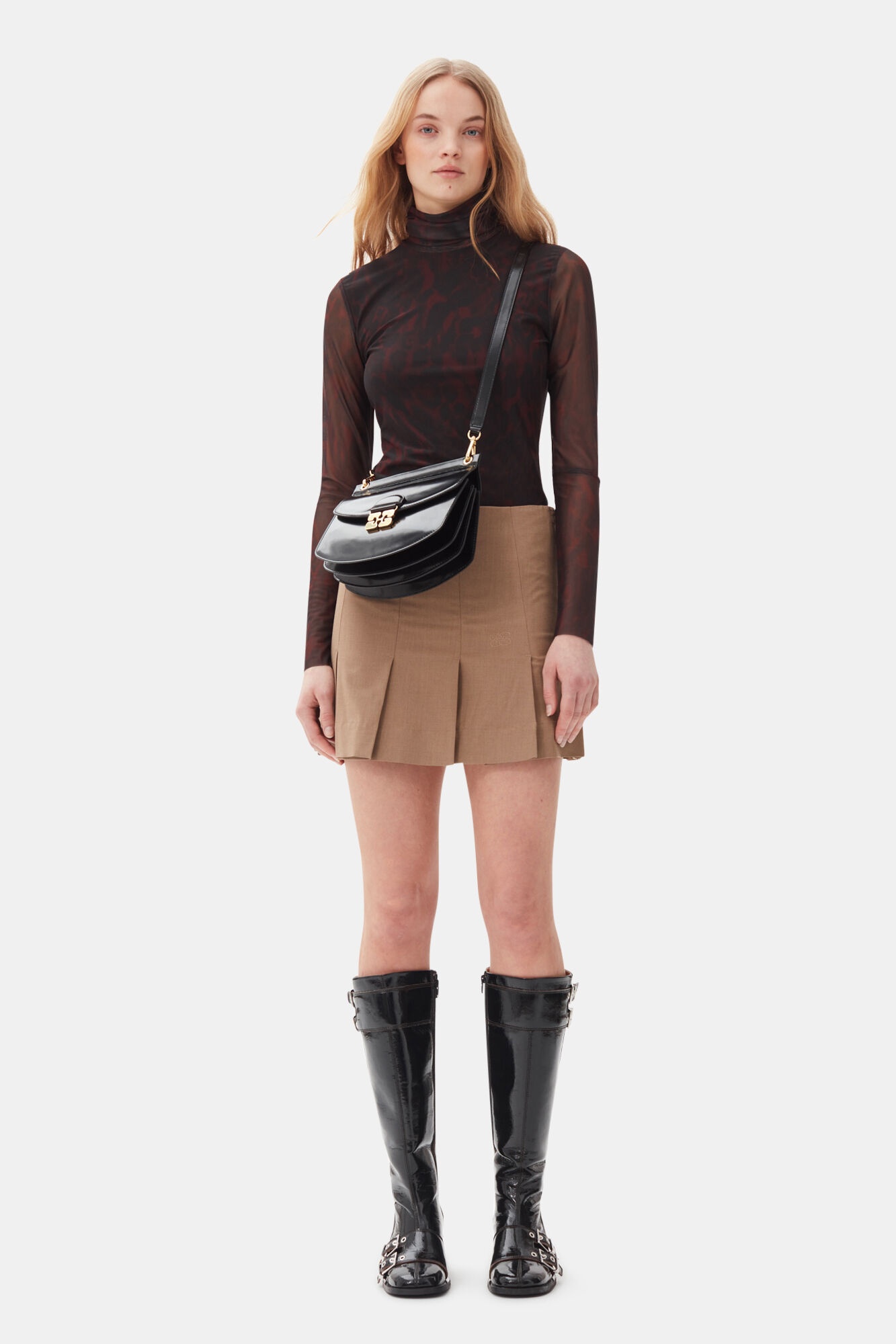 BLACK FEMININE BUCKLE HIGH BOOTS - 5