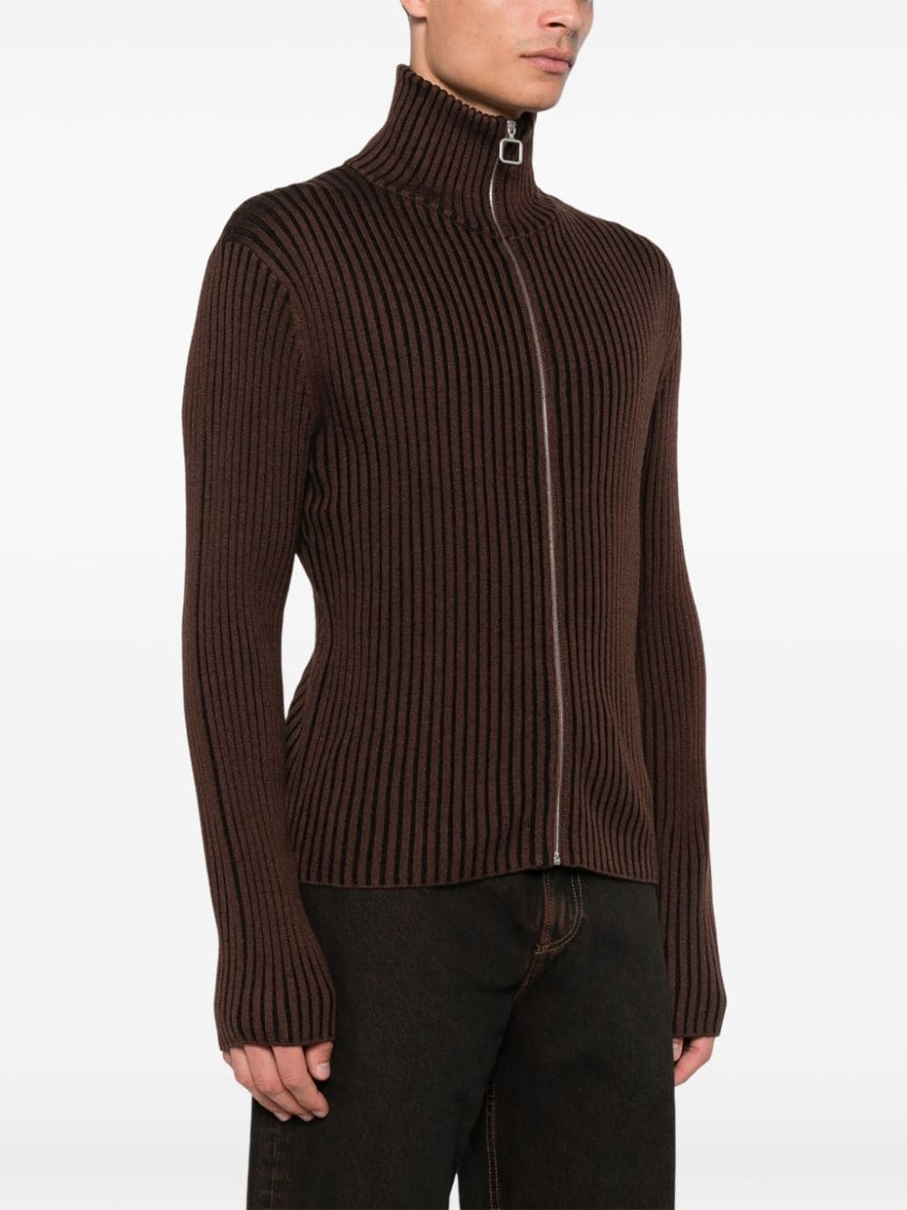 ribbed-knit cardigan - 3