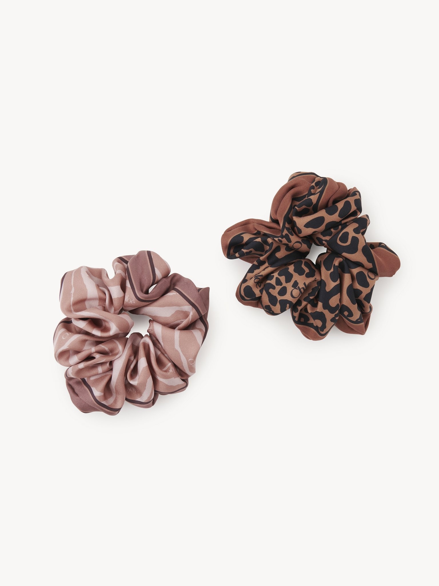 ANIMAL-PRINT SCRUNCHIES IN SILK - 1
