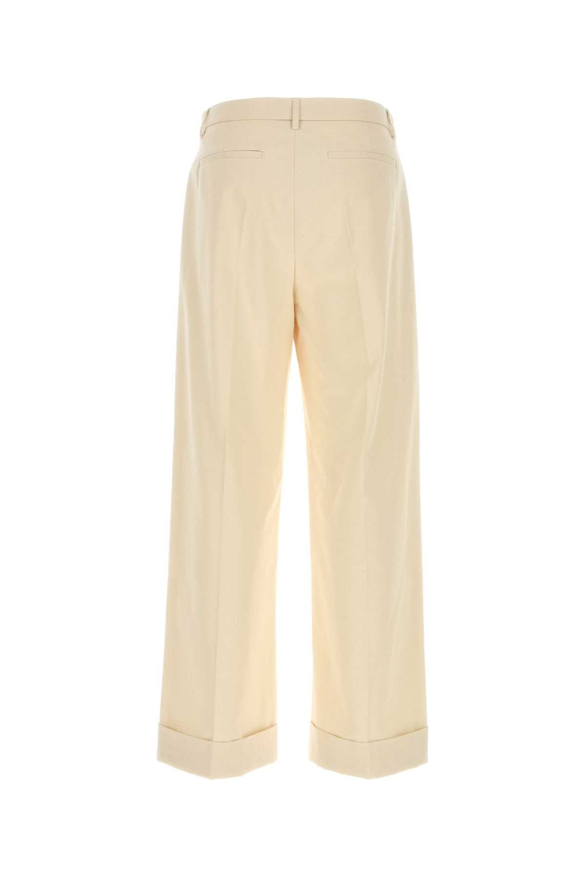 Valentino Garavani Men Melange Ivory Cotton Pant - 2