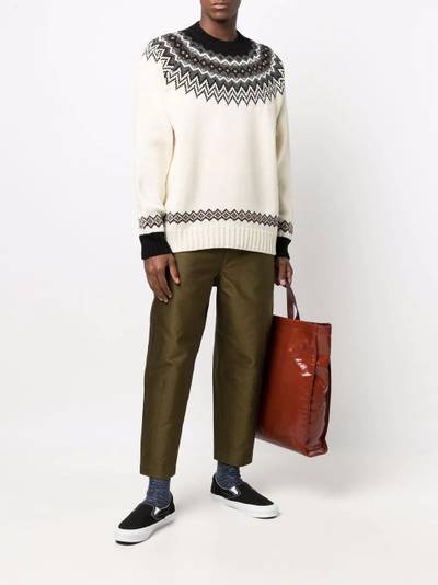 Junya Watanabe MAN fair isle intarsia-knit crew-neck jumper outlook