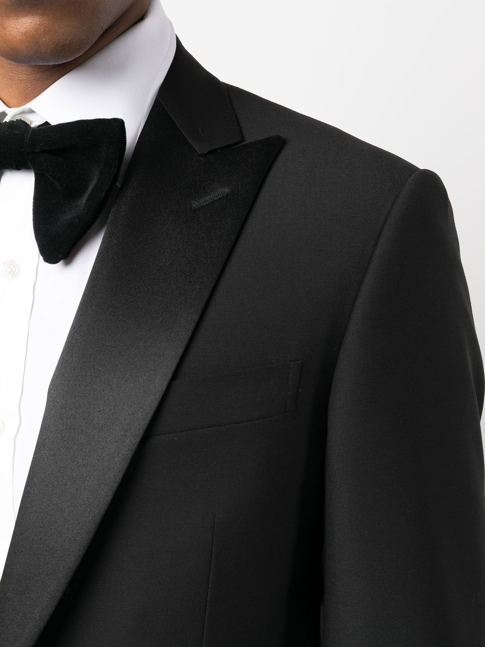 peak lapel single-breasted virgin-wool suit - 5