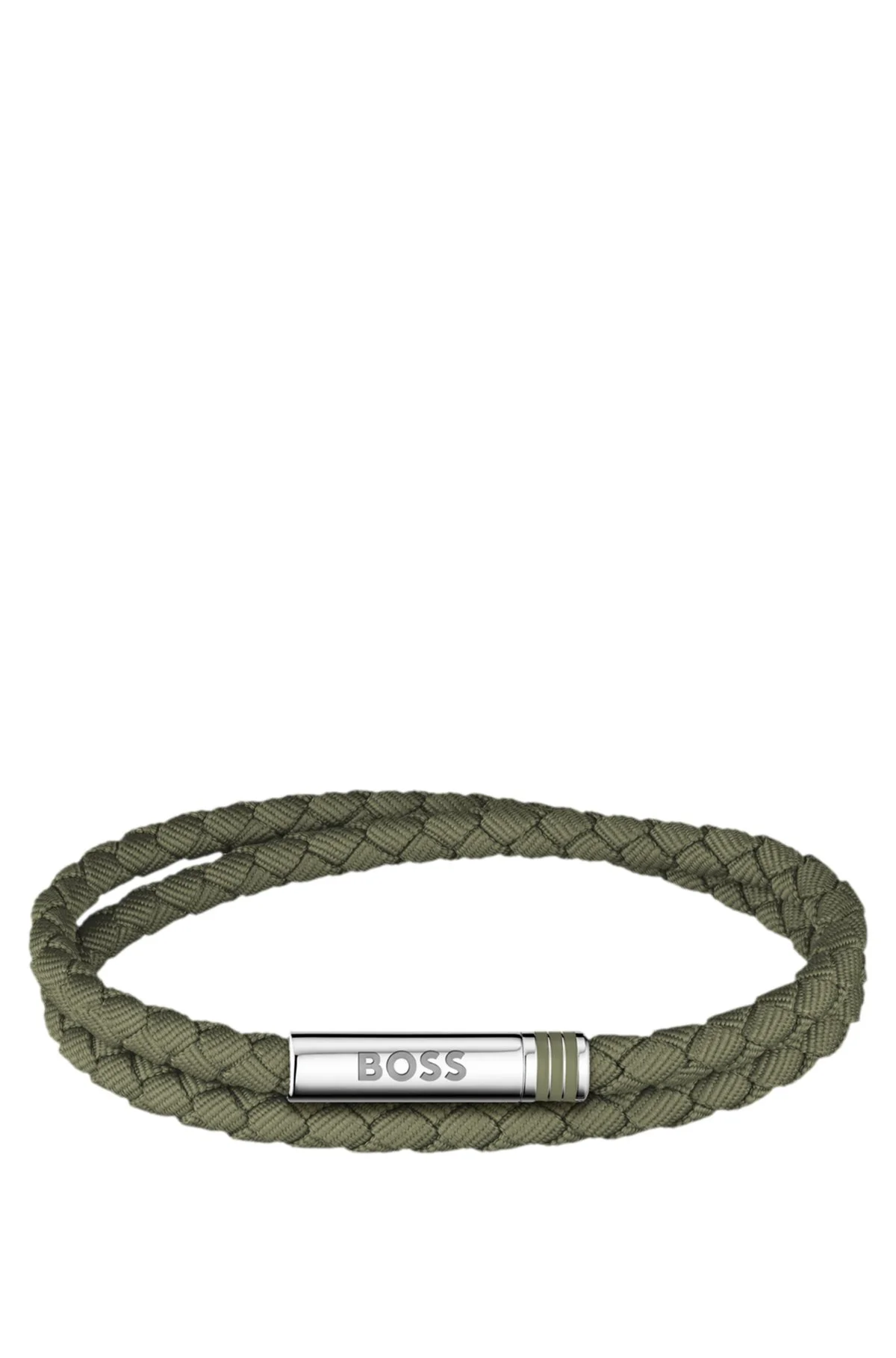 DOUBLE-BRAIDED GREEN CUFF WITH LOGO CLOSURE - 1