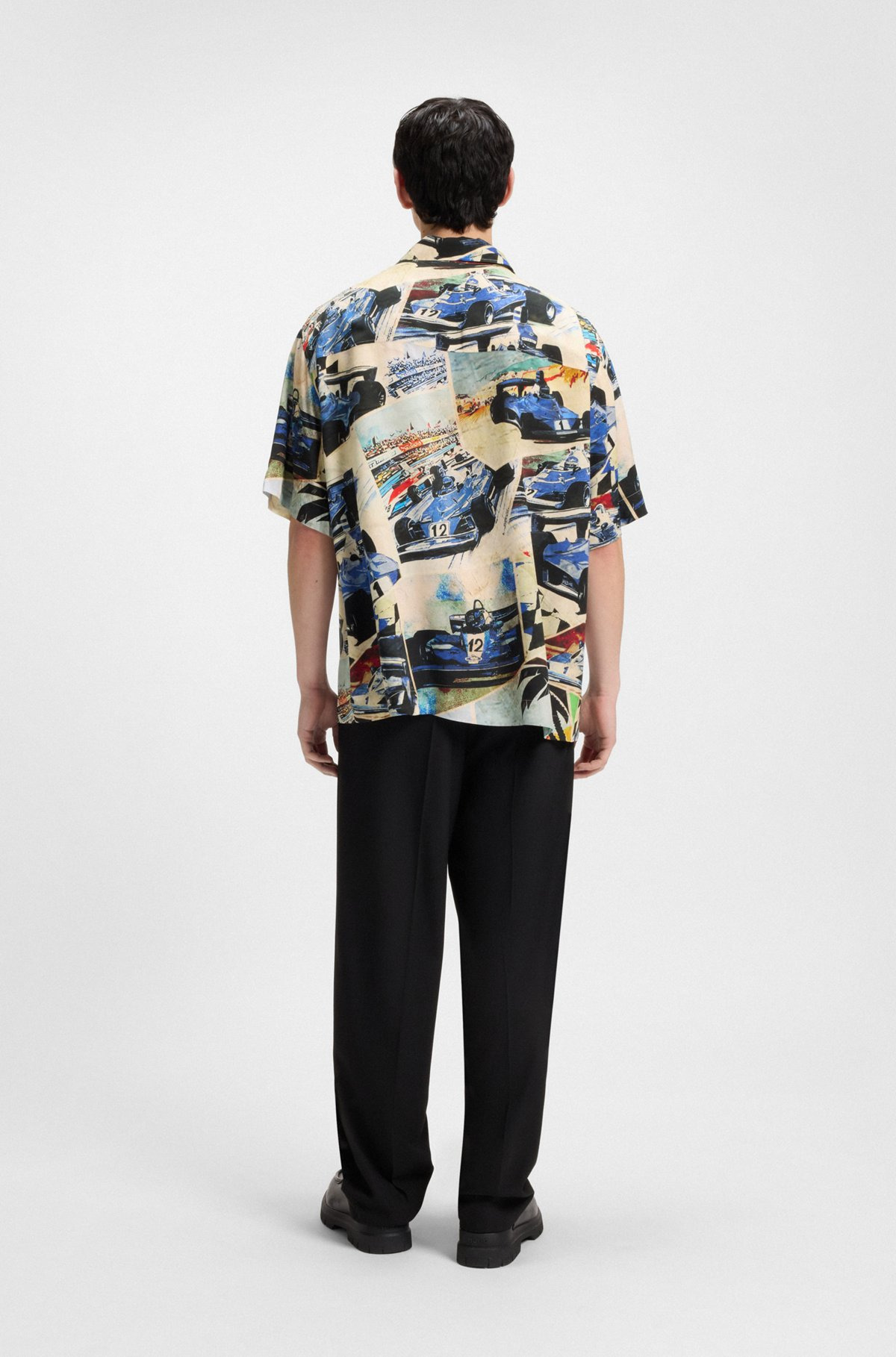 OVERSIZE-FIT SHIRT WITH VINTAGE RACING PRINT - 5