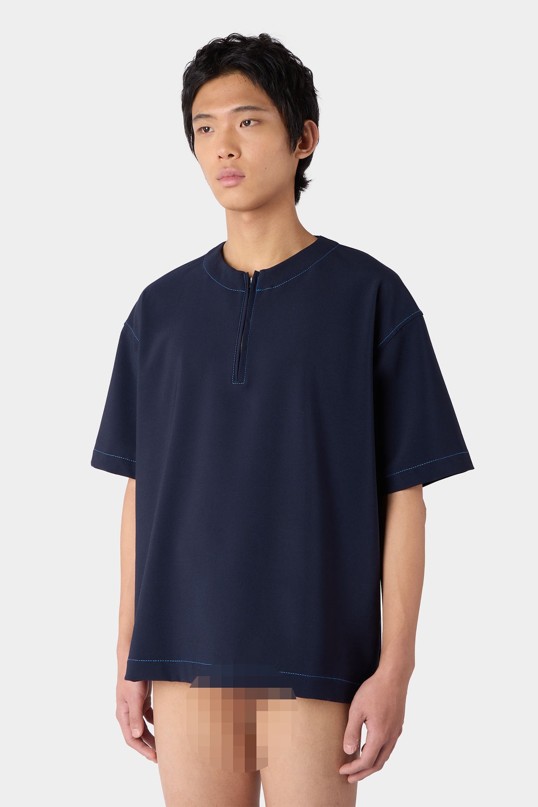 ZIPPED OVER T-SHIRT / dark blue - 3