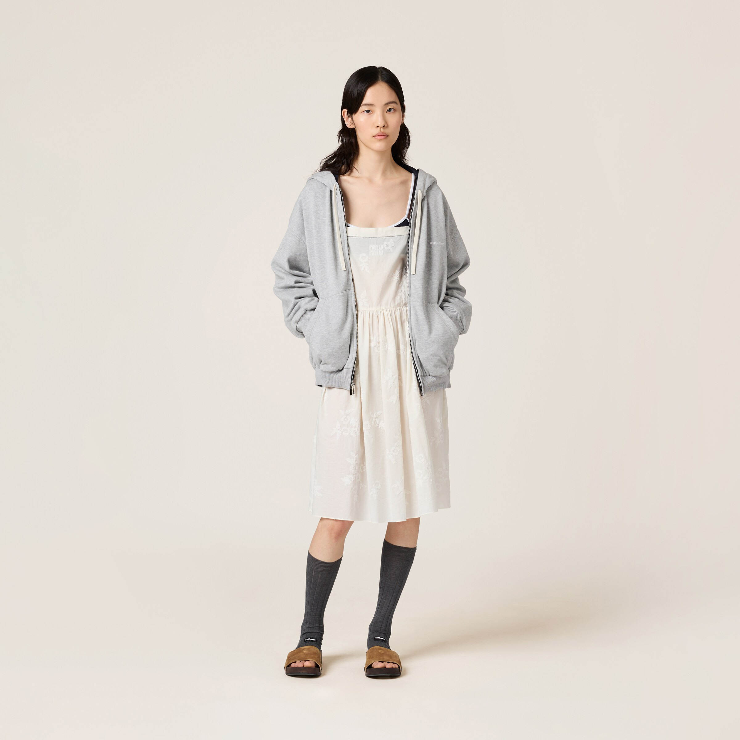 Jersey and technical pongé blouson jacket - 2