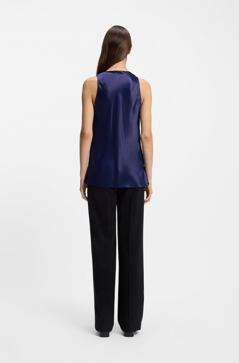 SLEEVELESS TOP IN SATIN WITH DRAPED NECKLINE 5