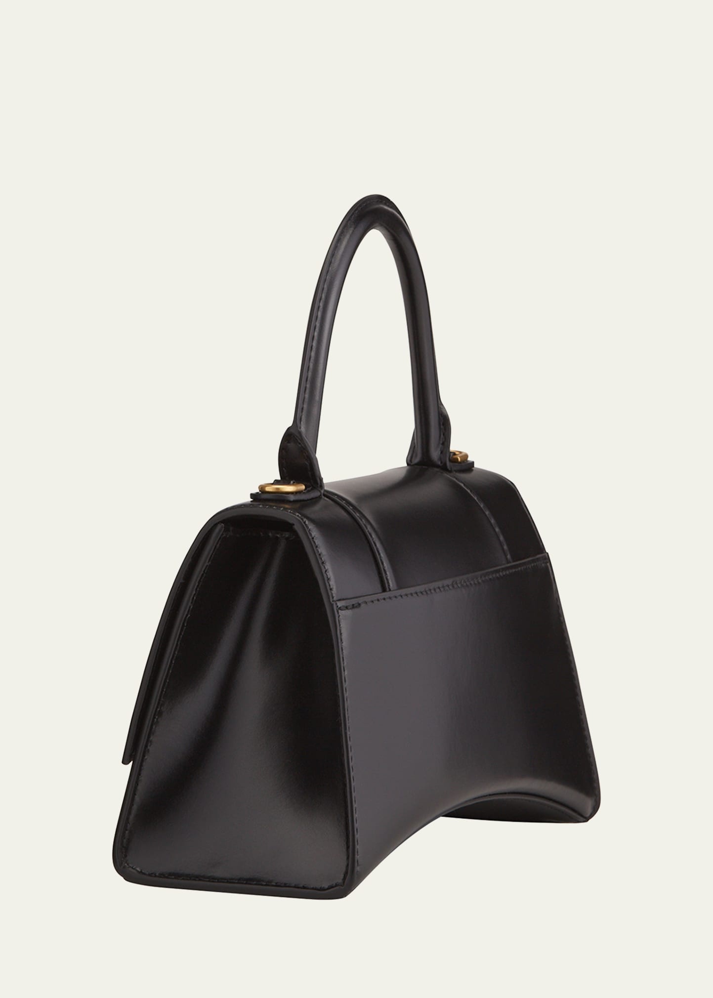 Hourglass Small Shiny Leather Top-Handle Bag - 2