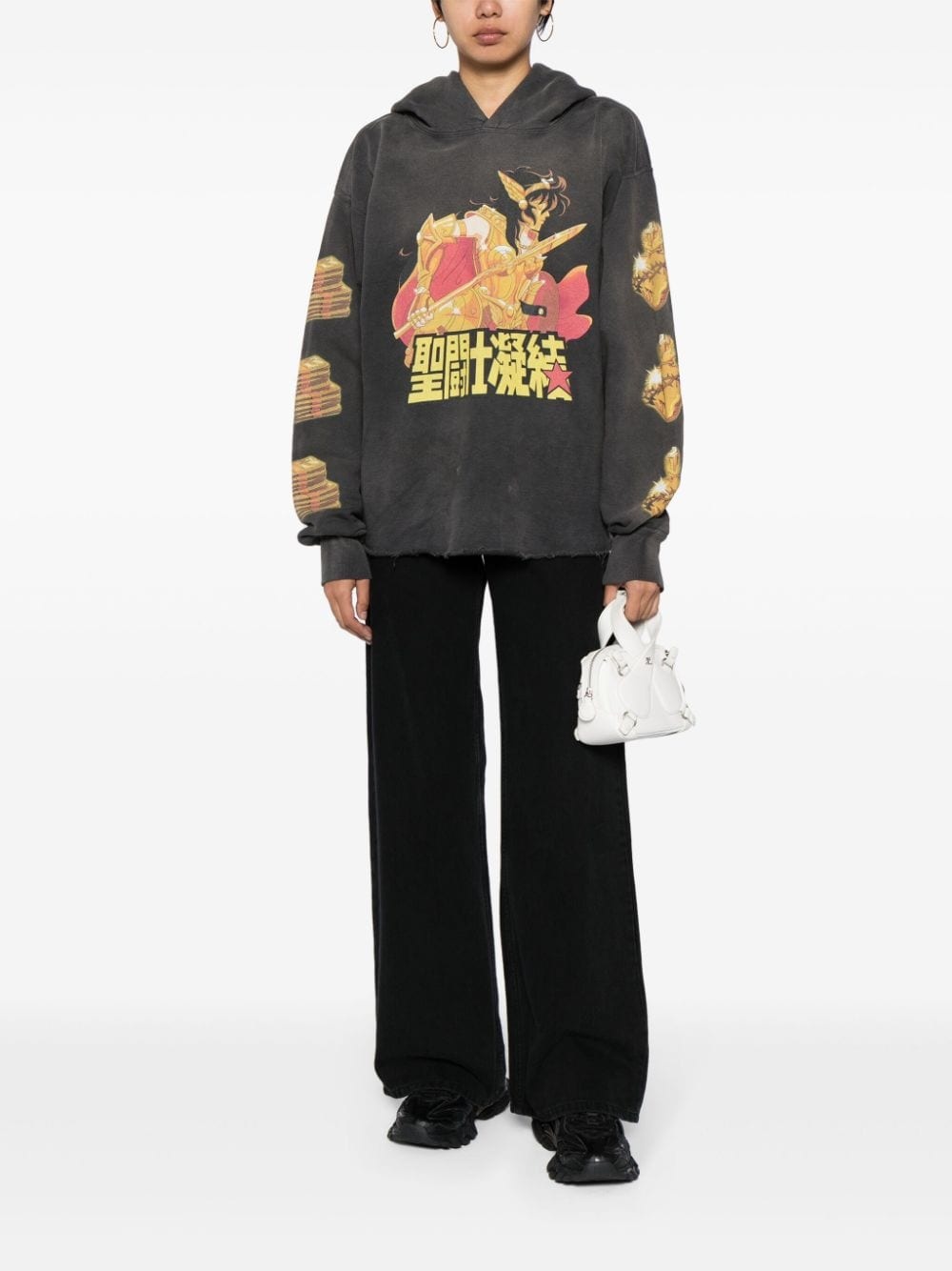 graphic-print cotton hoodie - 3