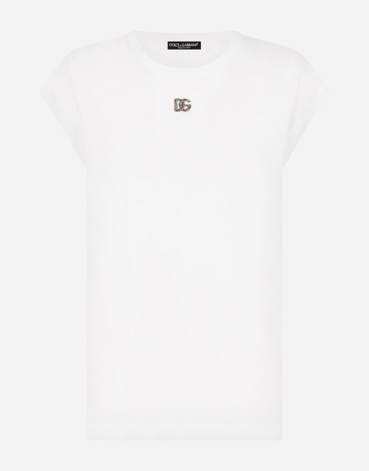 Jersey T-shirt with crystal DG embellishment - 3