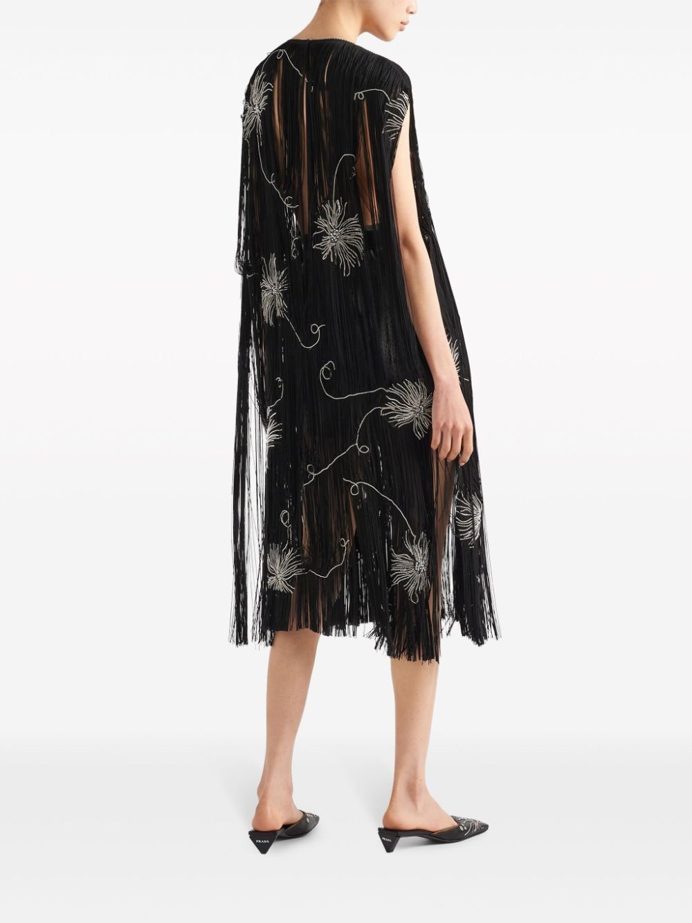 fringed embroidered dress - 3