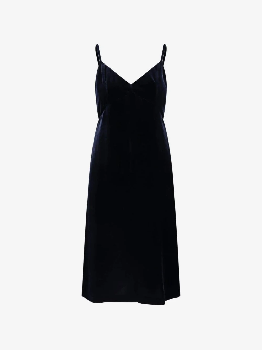 velvet spaghetti-strap midi dress - 1