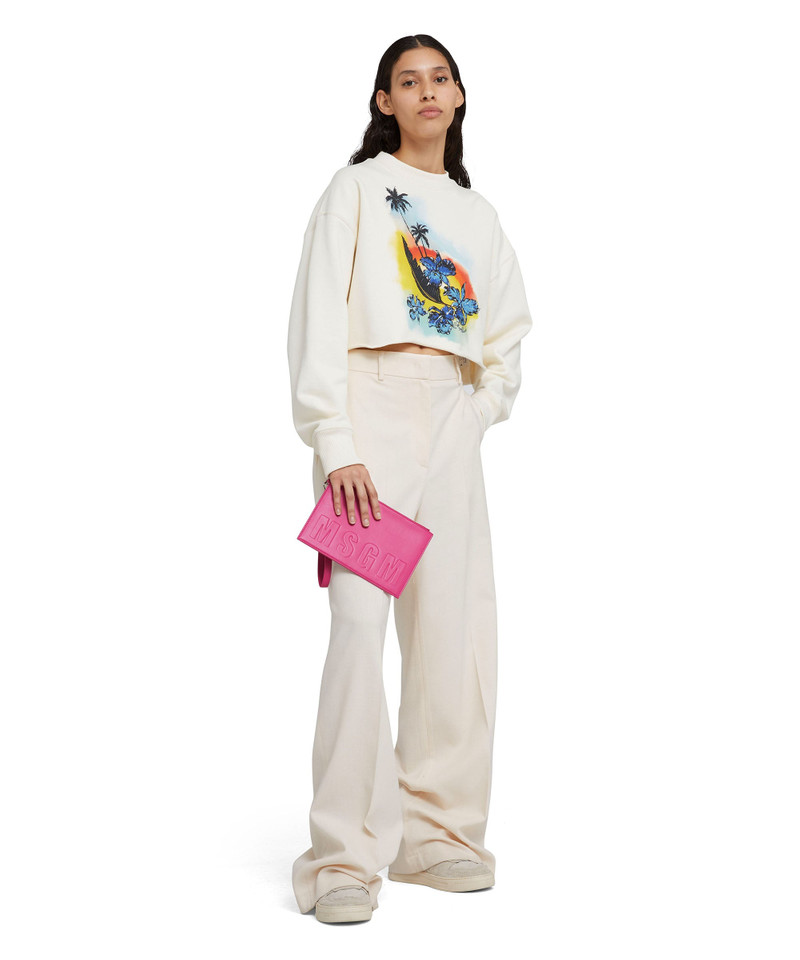 Faux leather clutch bag with embossed MSGM logo 4