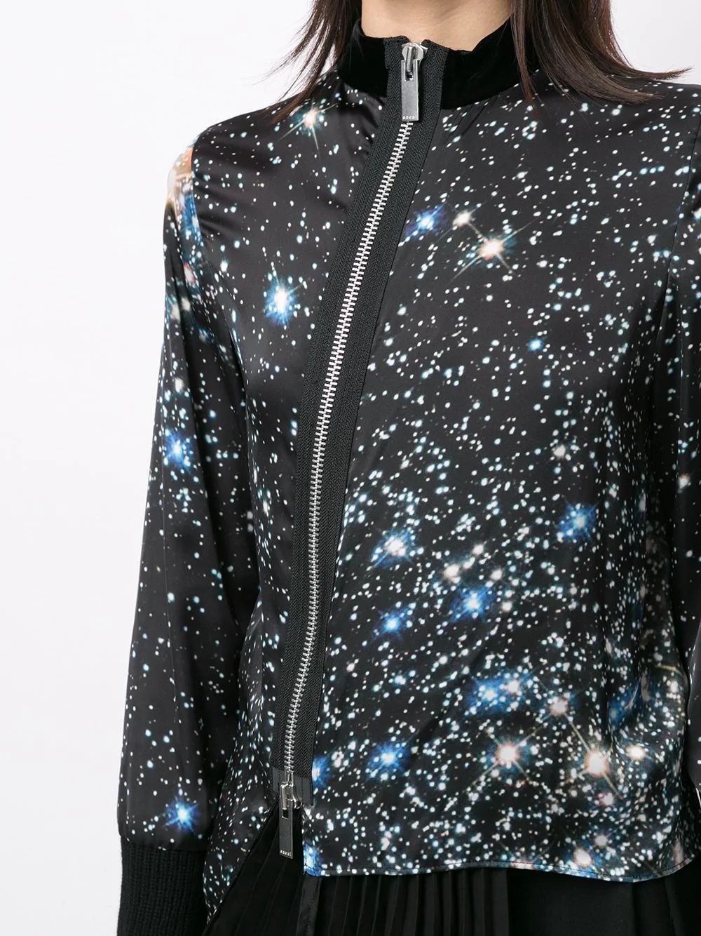 space-print asymmetric blouse - 5