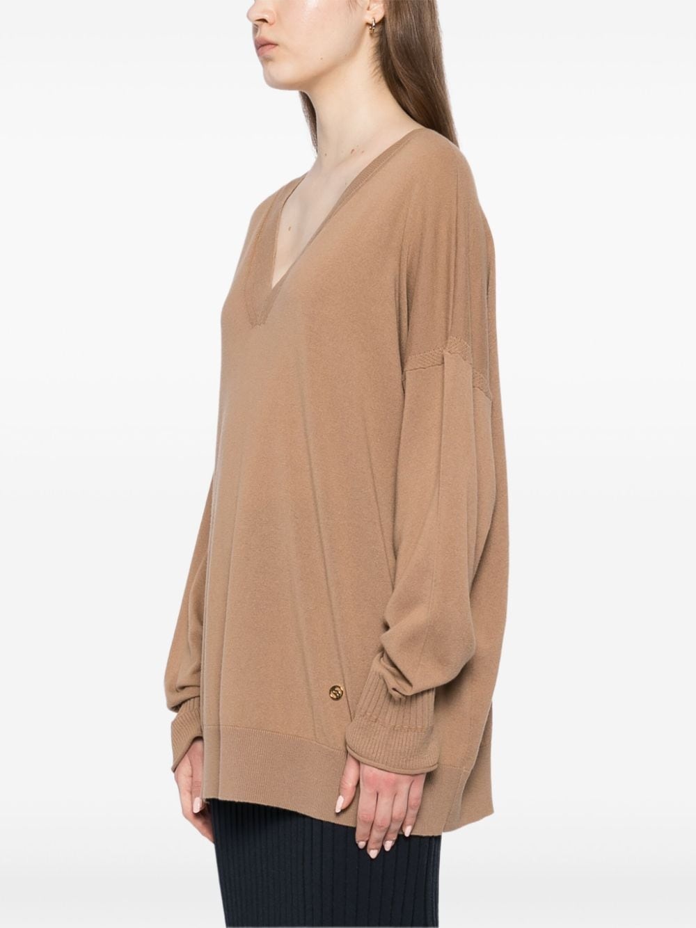 v-neck long sleeve jumper - 3
