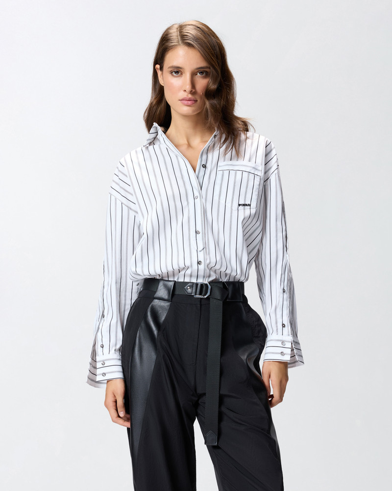 PINKO STRIPED SHIRT WITH CONTRASTING BREAST POCKET outlook