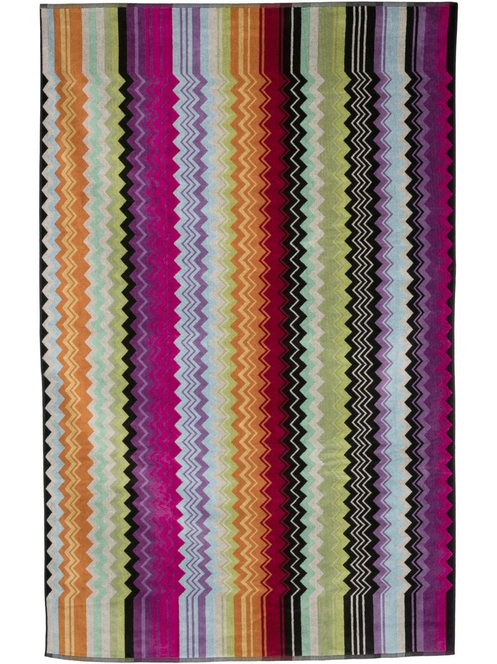 zigzag-pattern cotton towel - 2