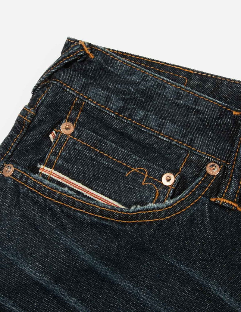 SEAGULL AND KAMON EMBROIDERY MULTI-POCKET CARROT FIT DENIM JEANS #2017 11