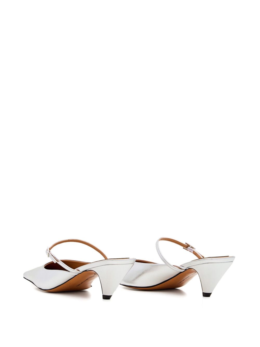 90mm buckle-fastening slingback mules - 3