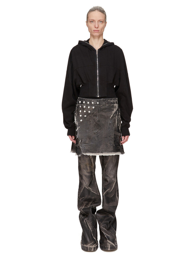 Rick Owens DRKSHDW Sisysnap Skirt 13oz Washed Foil Denim outlook