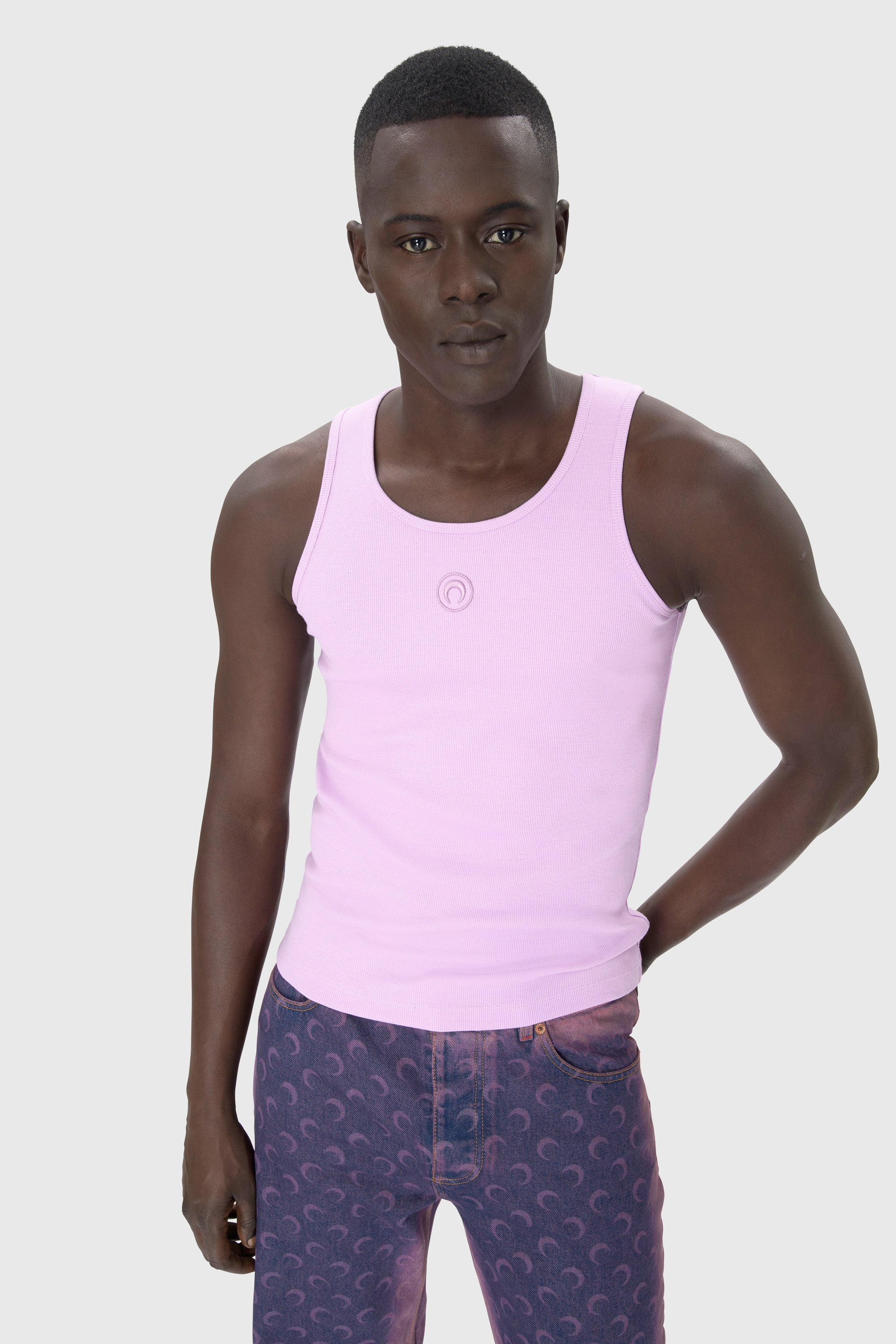 Moon Logo Ribbed Jersey Tank Top - 3