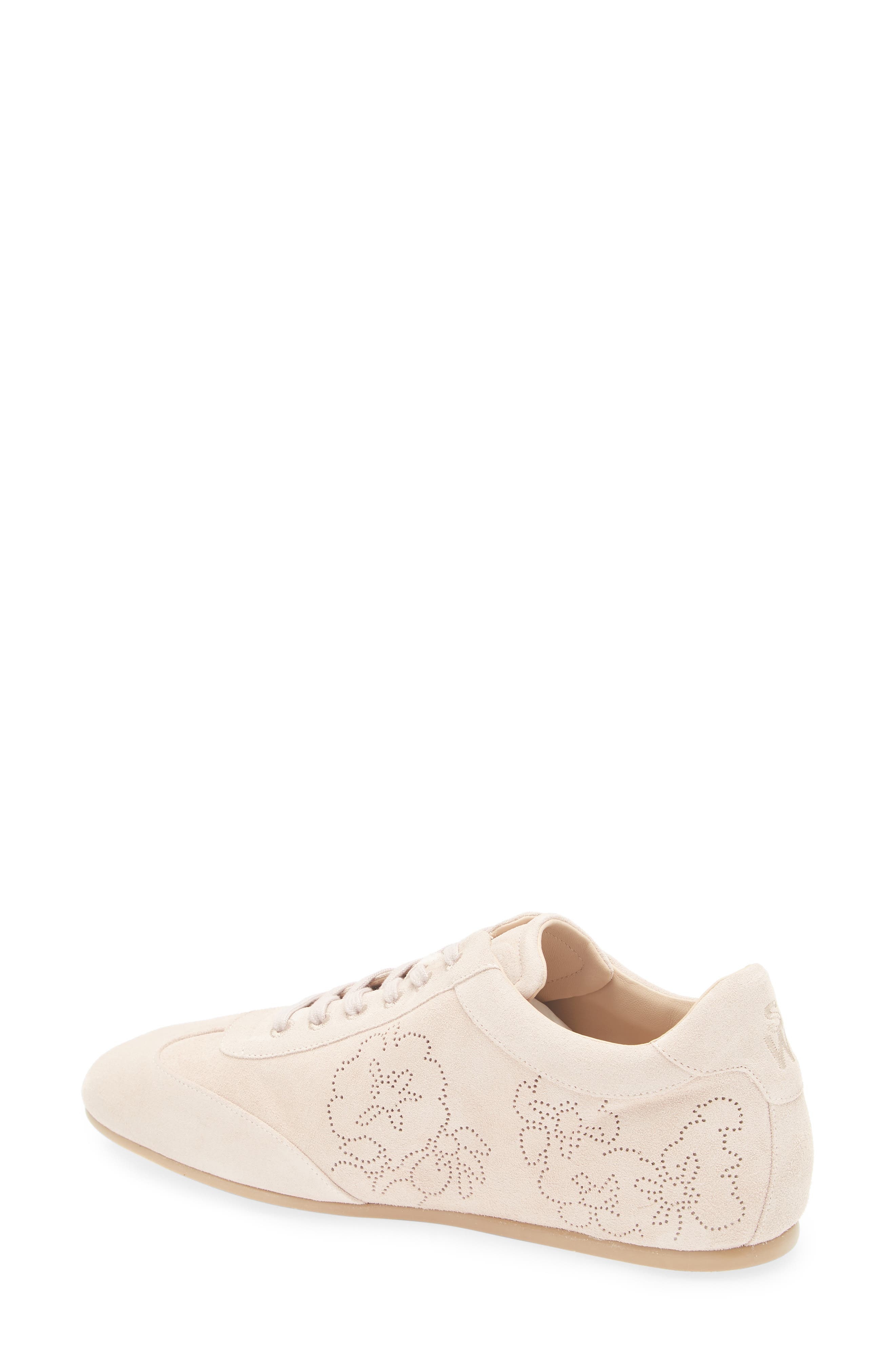 Stuart Weitzman Cruz Perforated Suede Sneaker in Cipria at Nordstrom - 2