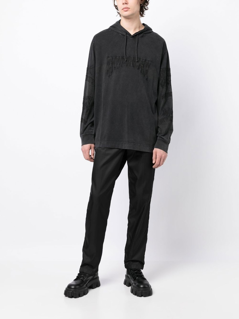 Givenchy embroidered logo faded-effect hoodie outlook