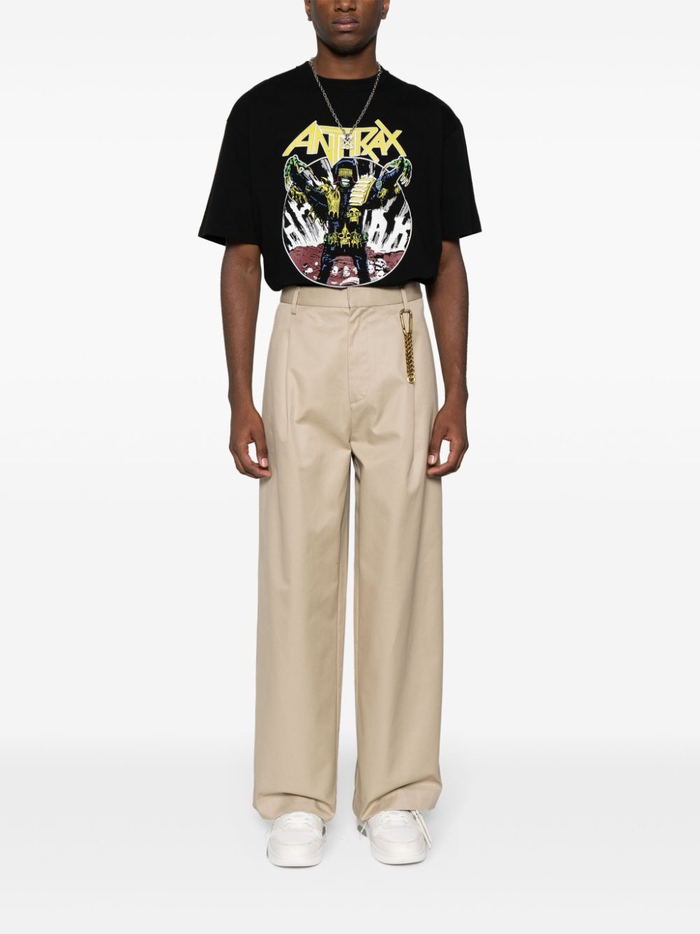 pleated straight trousers - 2
