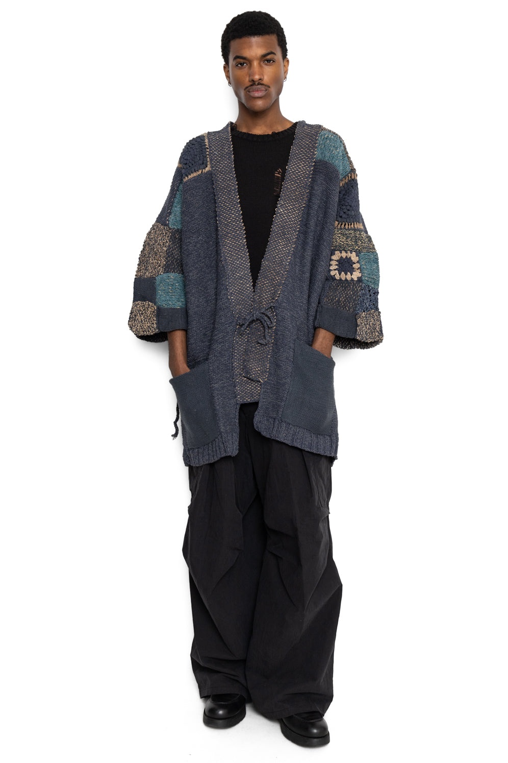 3G Hand Knit SPRING TUGIHAGI KESA Cardigan - Charcoal - 13