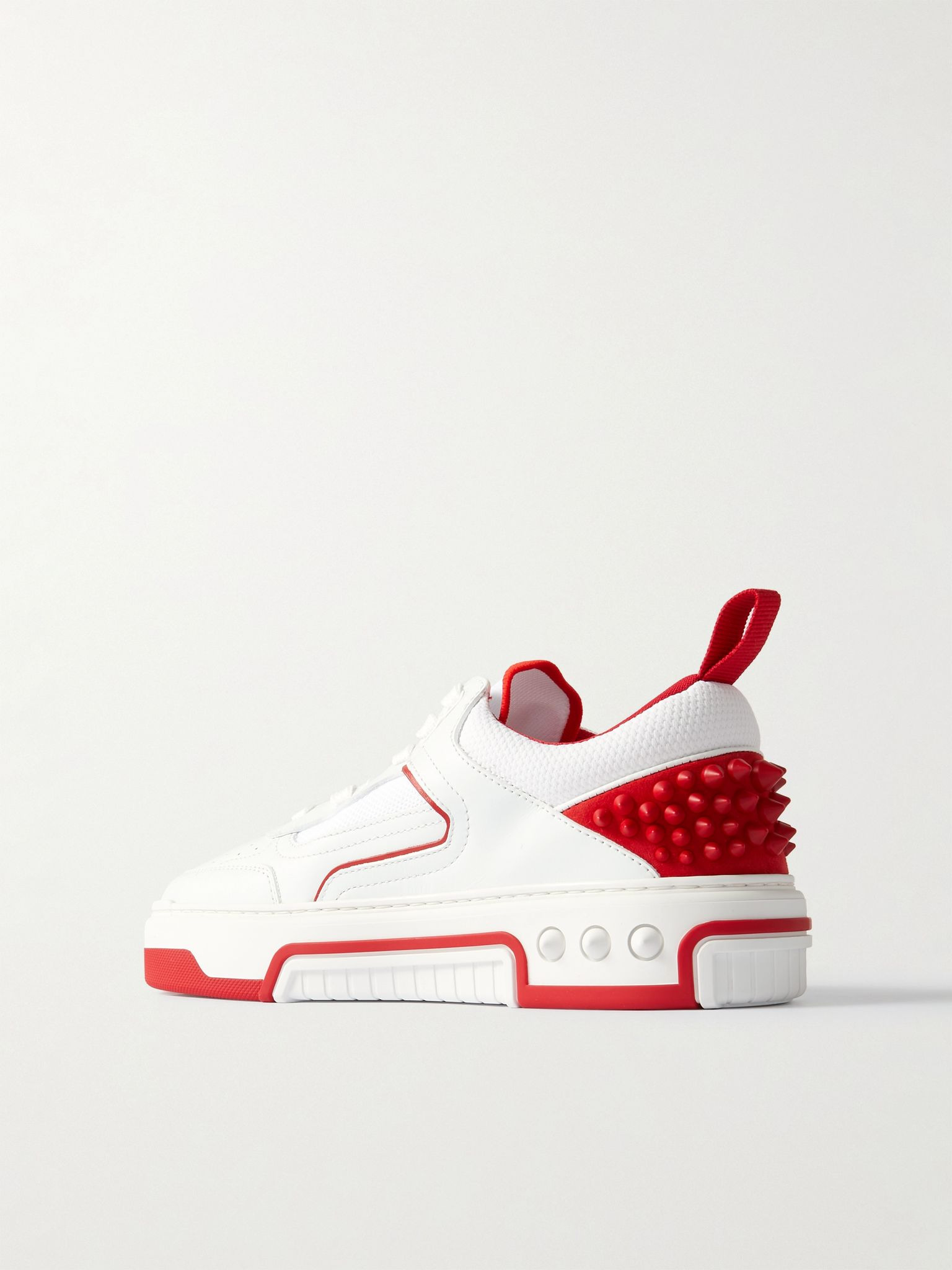 Astroloubi stud-embellished leather and mesh sneakers White - 3