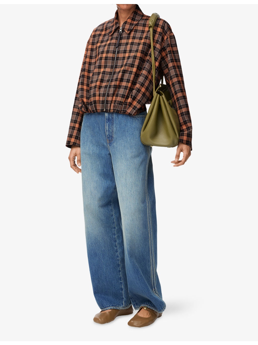 Piped-Trim Loose-leg Mid-Rise Denim Jeans - 2
