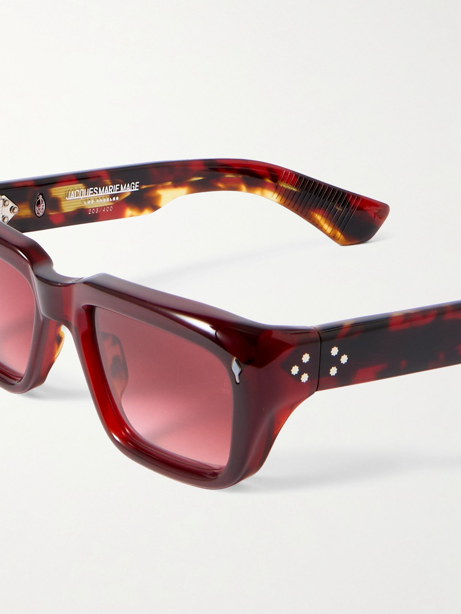 Walker square-frame acetate sunglasses Burgundy - 4