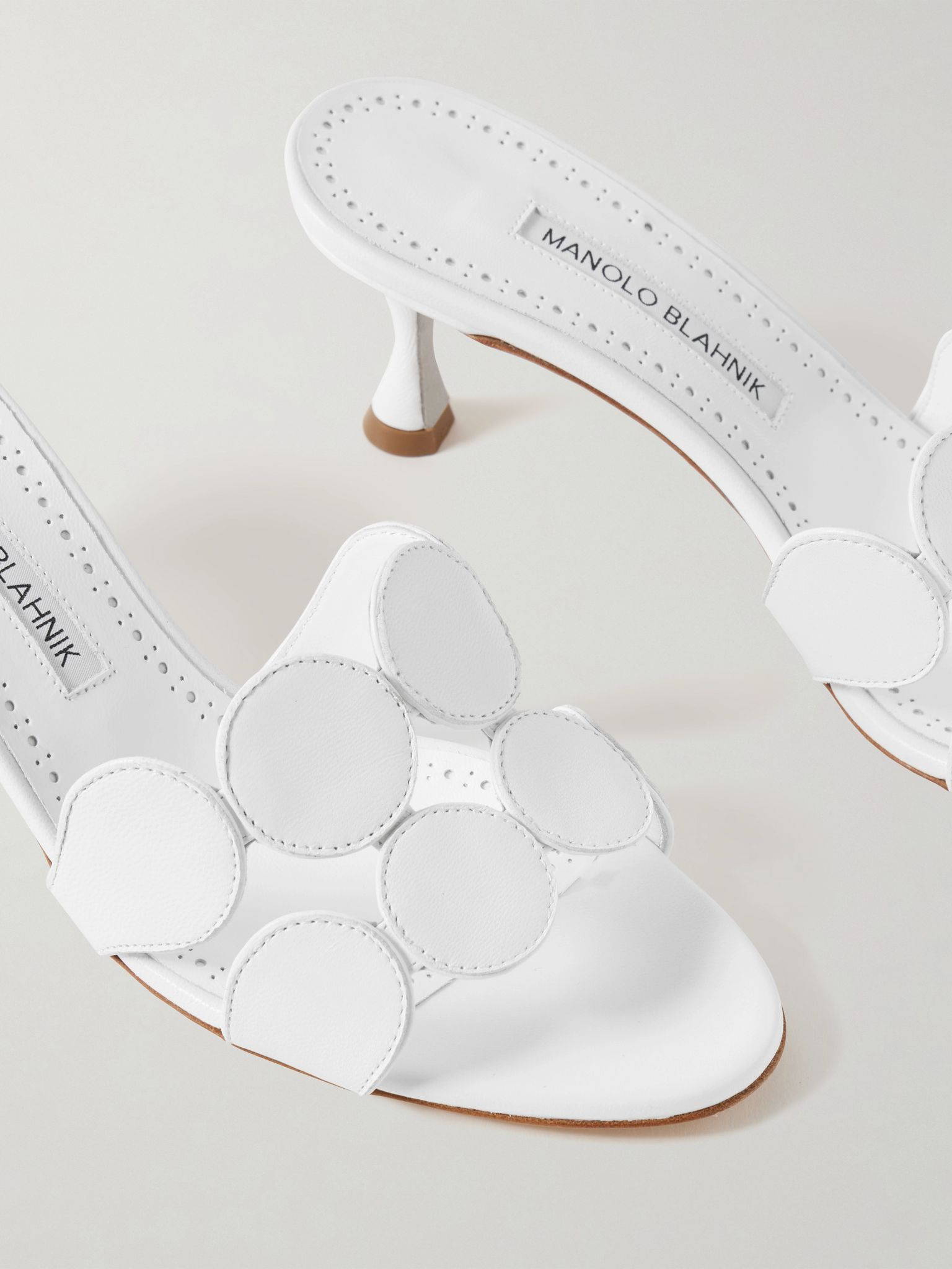 Haribalmu 50 leather mules White - 4