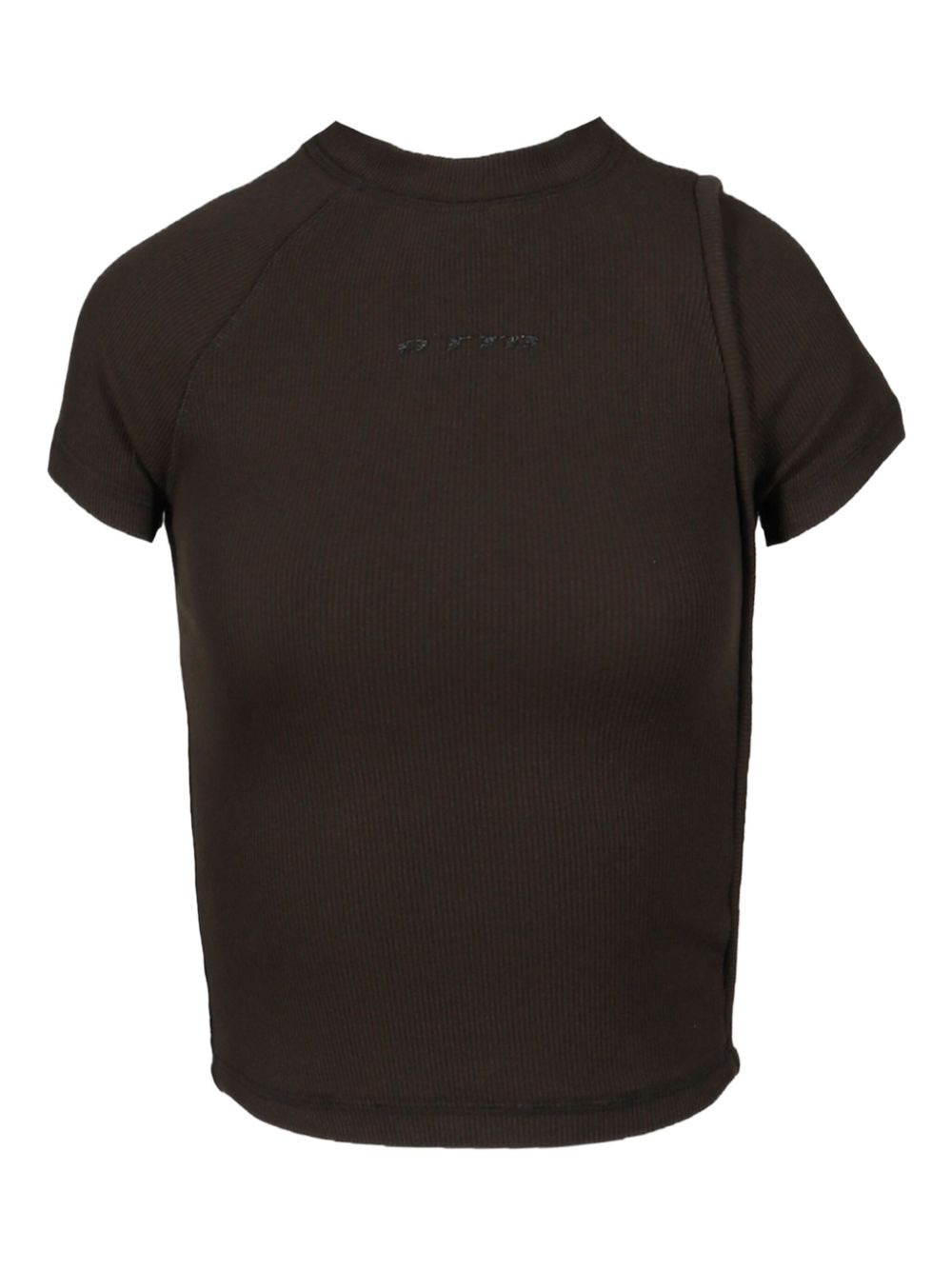 ribbed short-sleeved T-shirt - 1