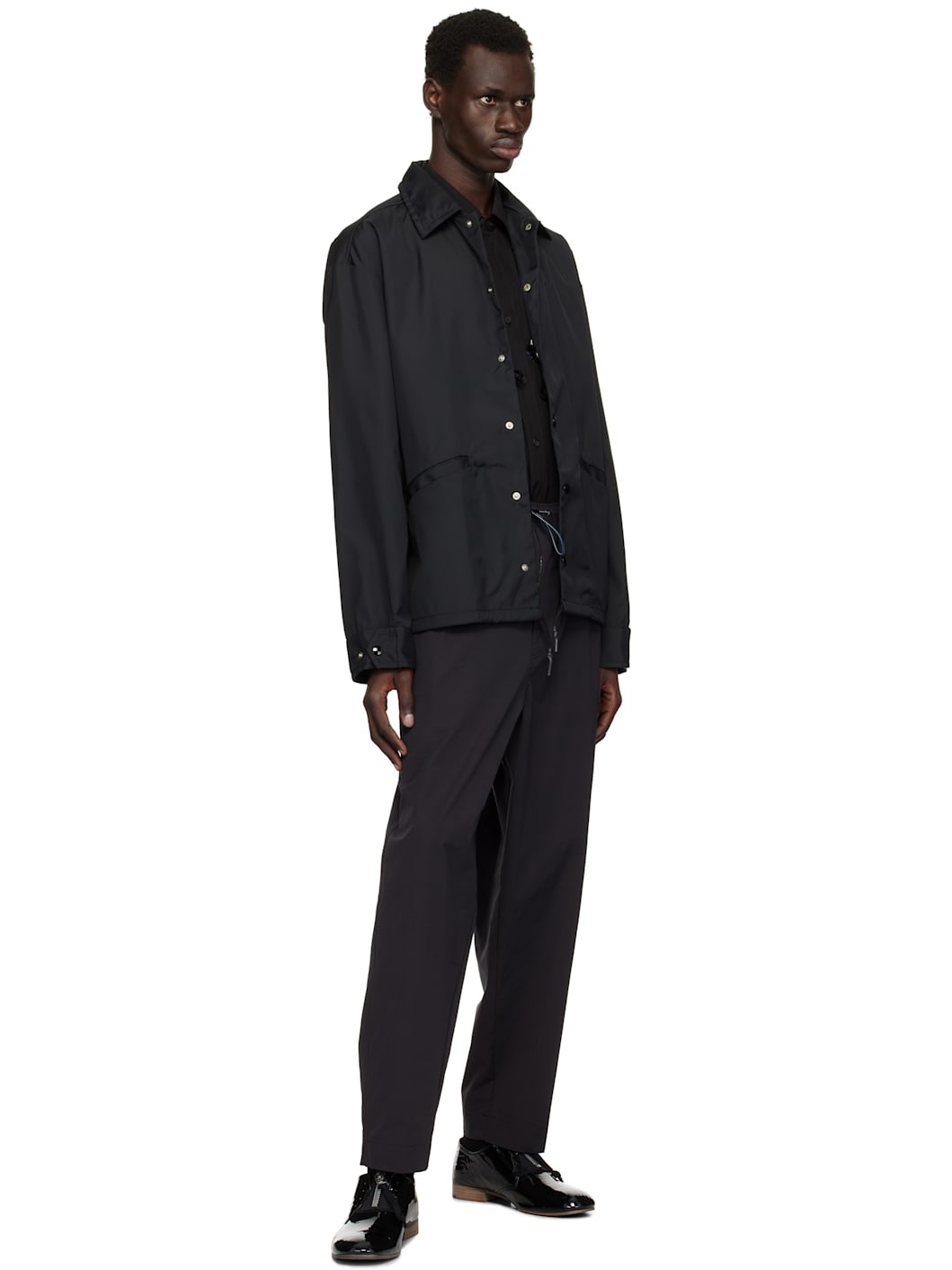 Black Cotton Polyester Twill Trousers - 4