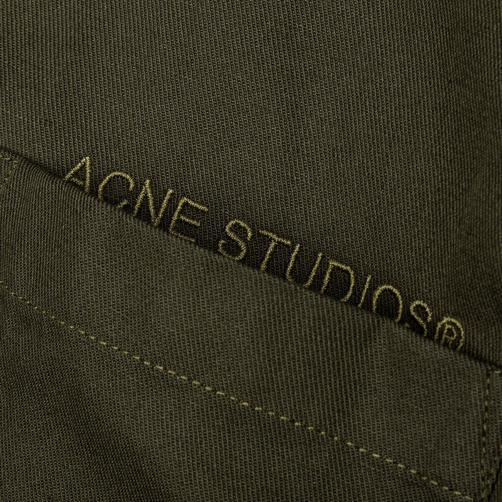 ACNE STUDIOS LINEN BLEND SHIRT - DARK OLIVE - 3