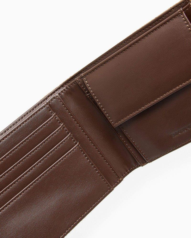 EMBOSSED SUEDE BIFOLD WALLET 4