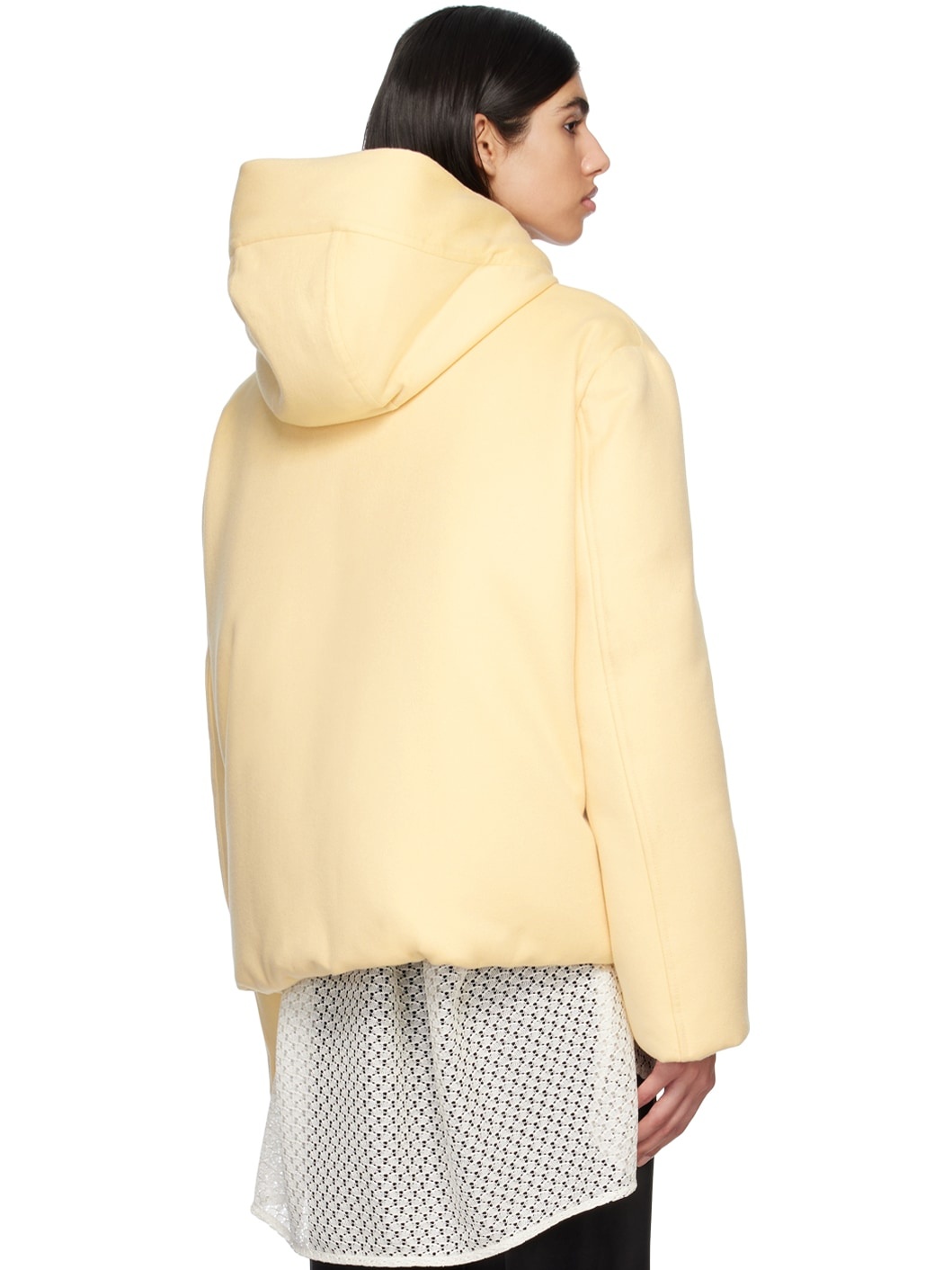 Yellow Hooded Down Jacket - 3